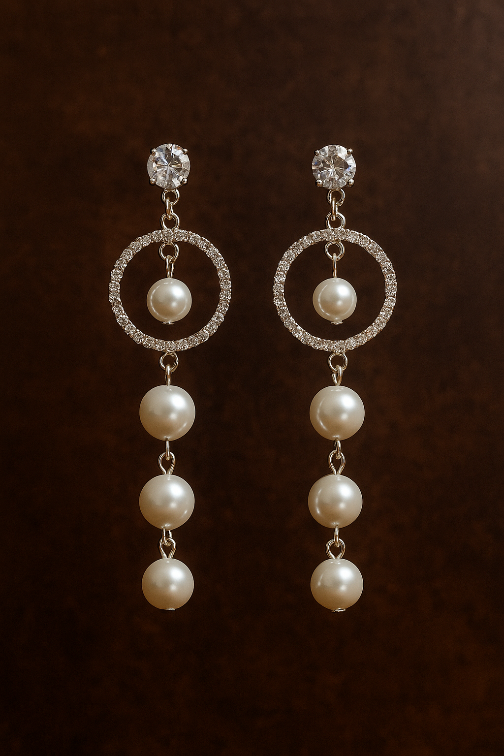 Elegant Crystal Hoop & Pearl Drop Earrings – Timeless Glam