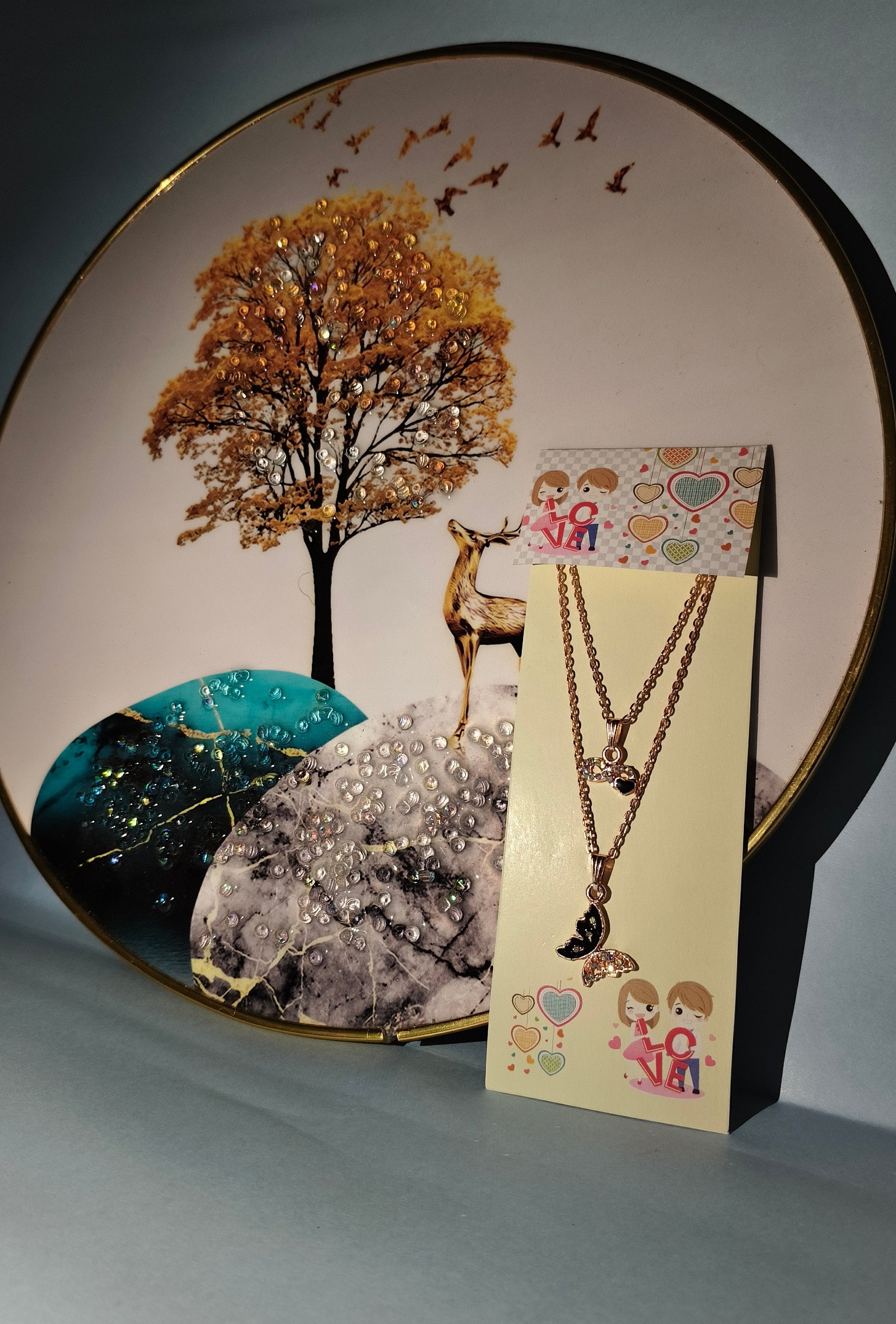 Korean Twin Layer Moon Pendant – Desi Love Edition