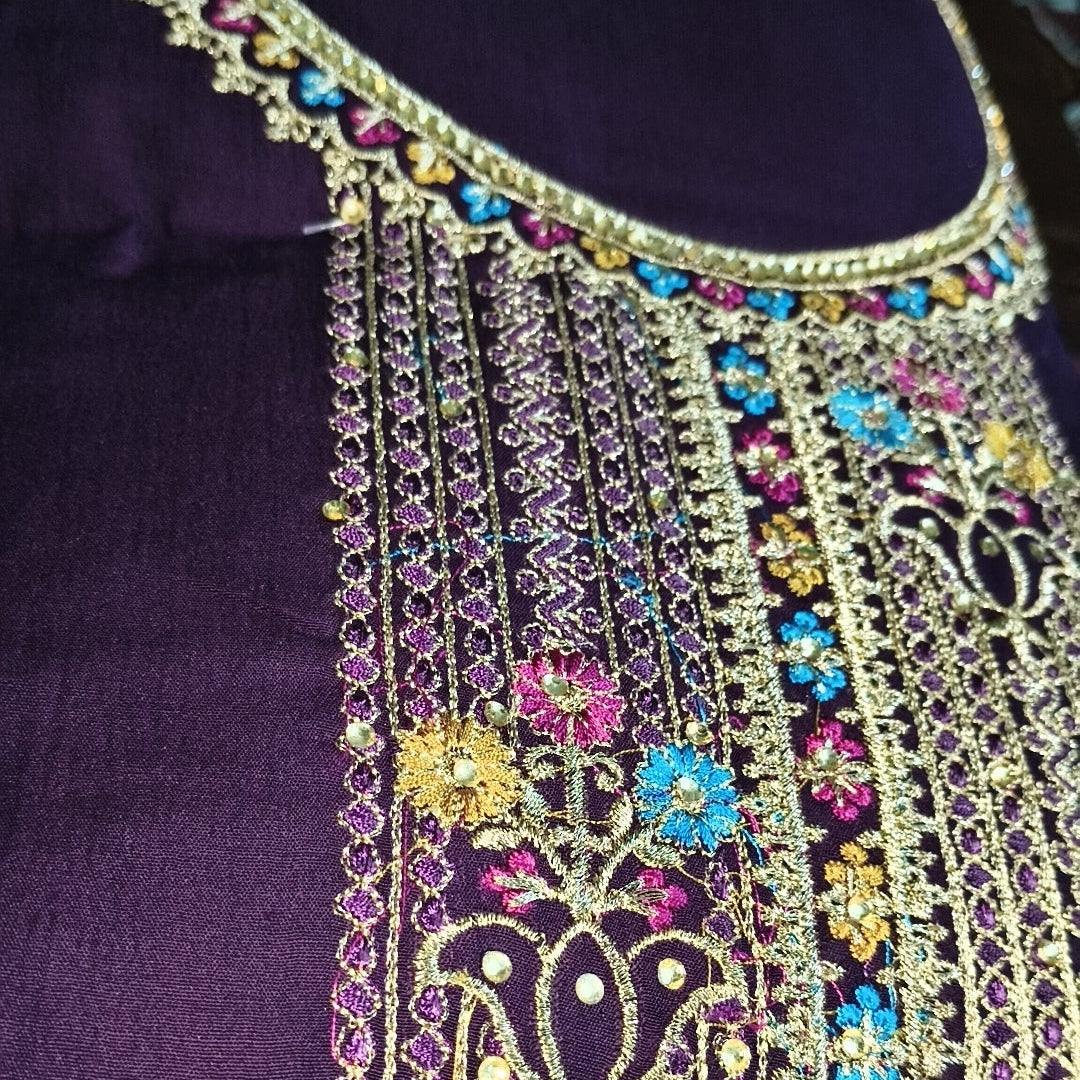 Royal Purple Embroidered Suit