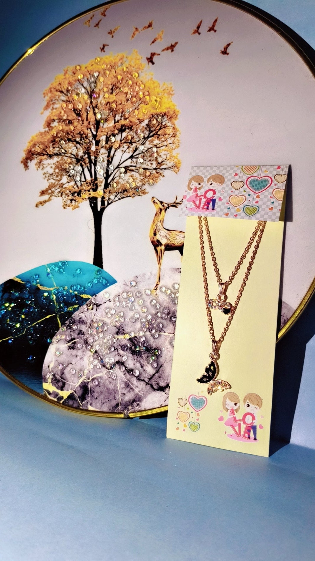 Korean Twin Layer Moon Pendant – Desi Love Edition
