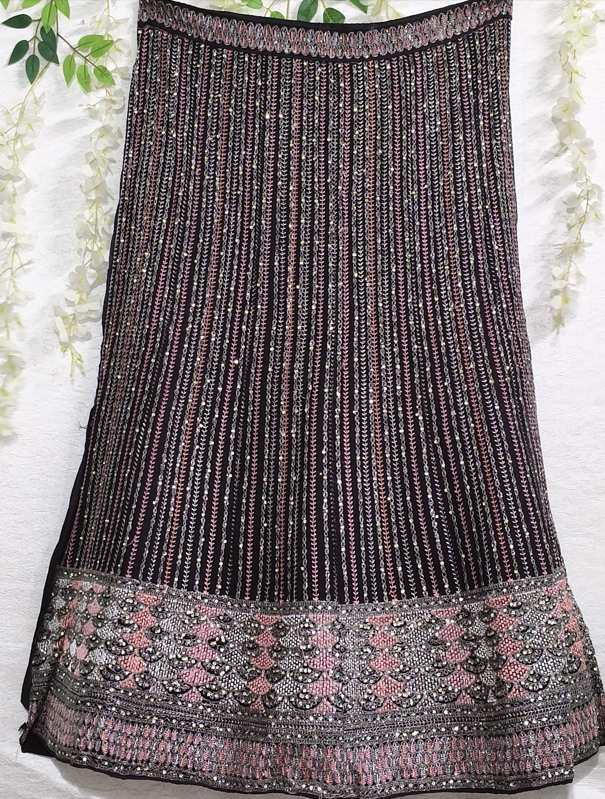 Royal Black Embroidered Lehenga Set with Heavy Dupatta & Blouse