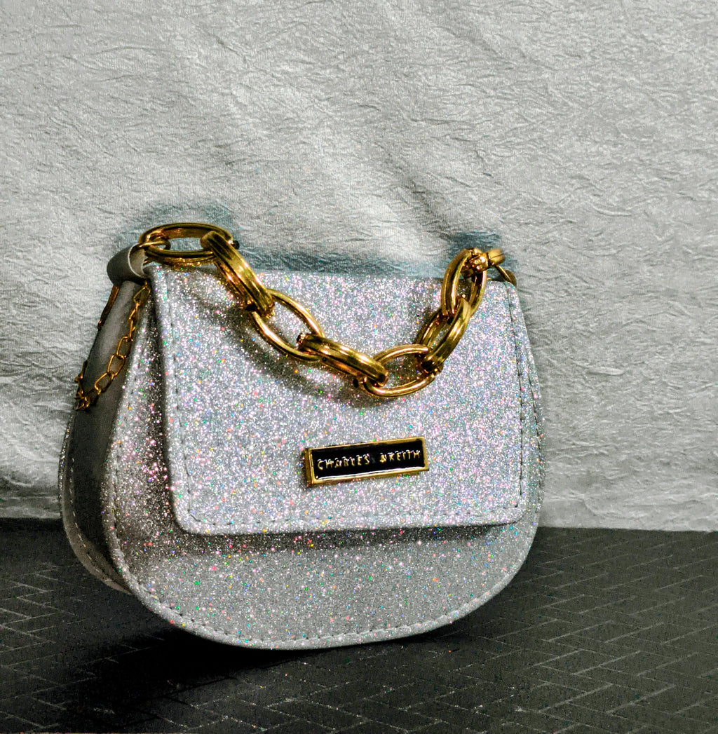 💫 Sparkling Silver Glitter Sling Bag – Charles & Keith Inspired Elegance