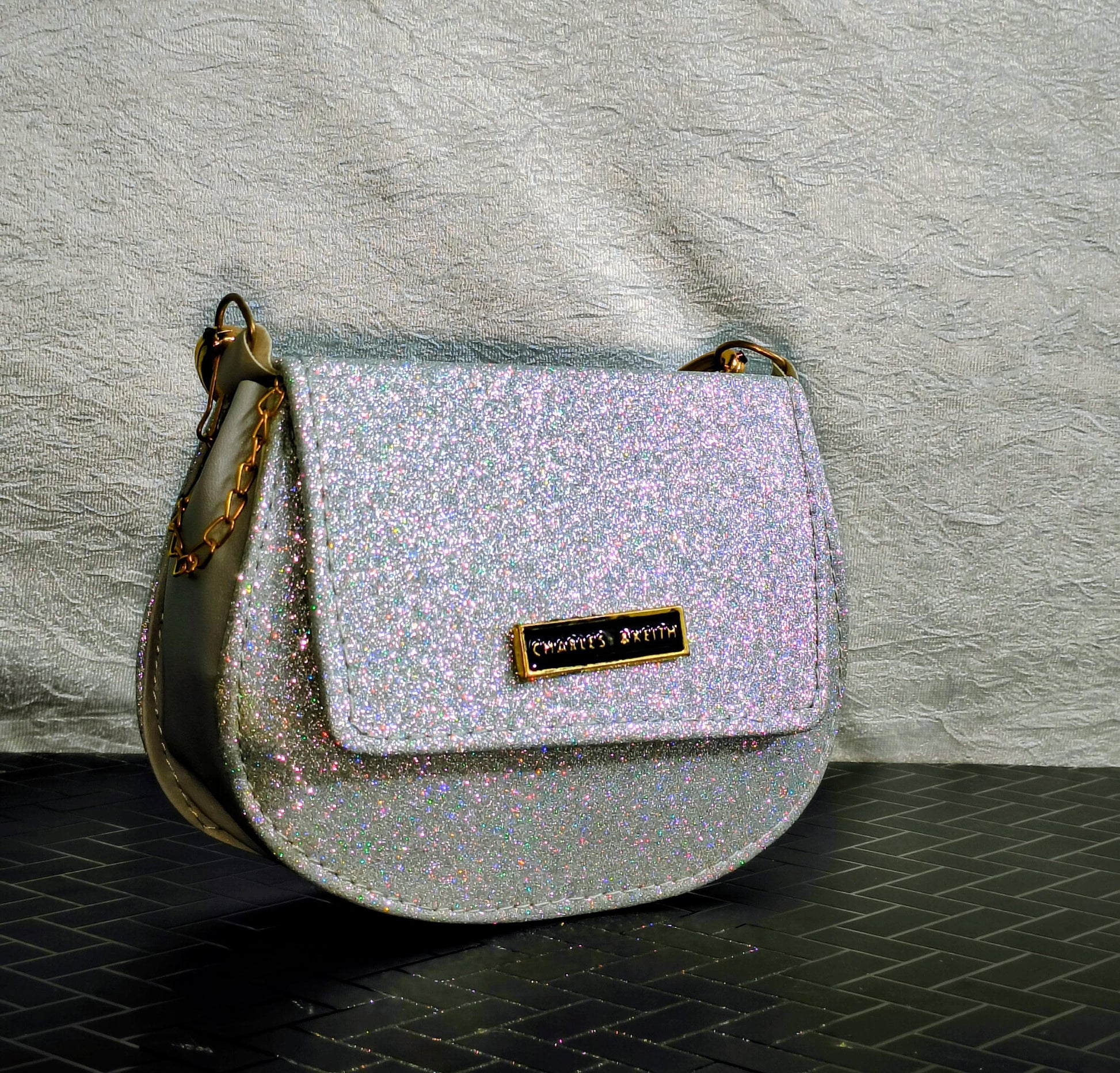 💫 Sparkling Silver Glitter Sling Bag – Charles & Keith Inspired Elegance