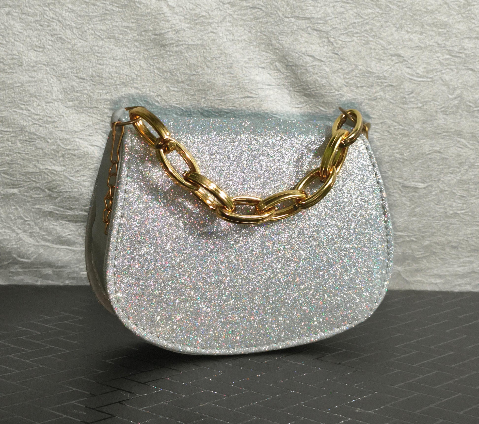 💫 Sparkling Silver Glitter Sling Bag – Charles & Keith Inspired Elegance
