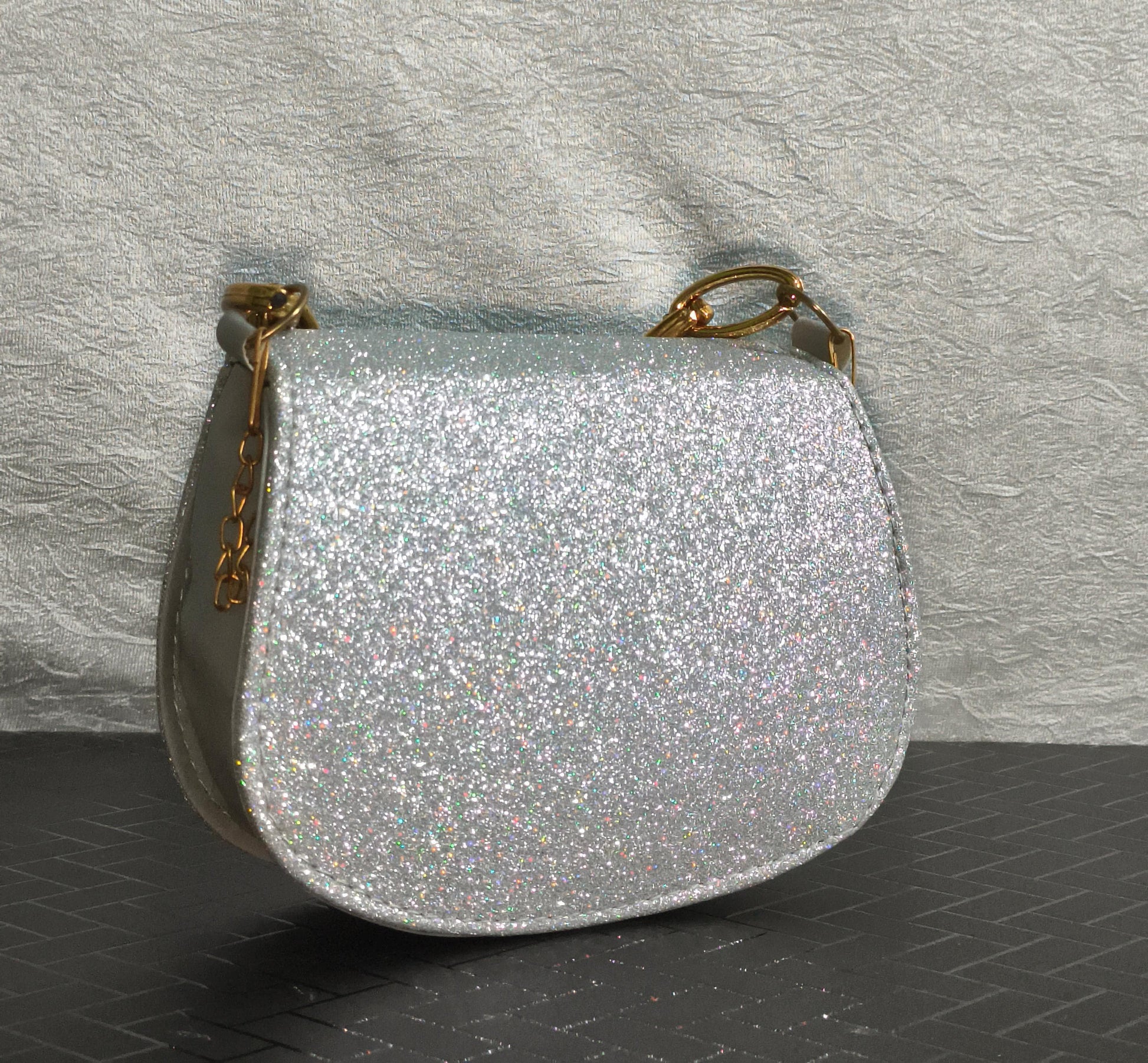 💫 Sparkling Silver Glitter Sling Bag – Charles & Keith Inspired Elegance