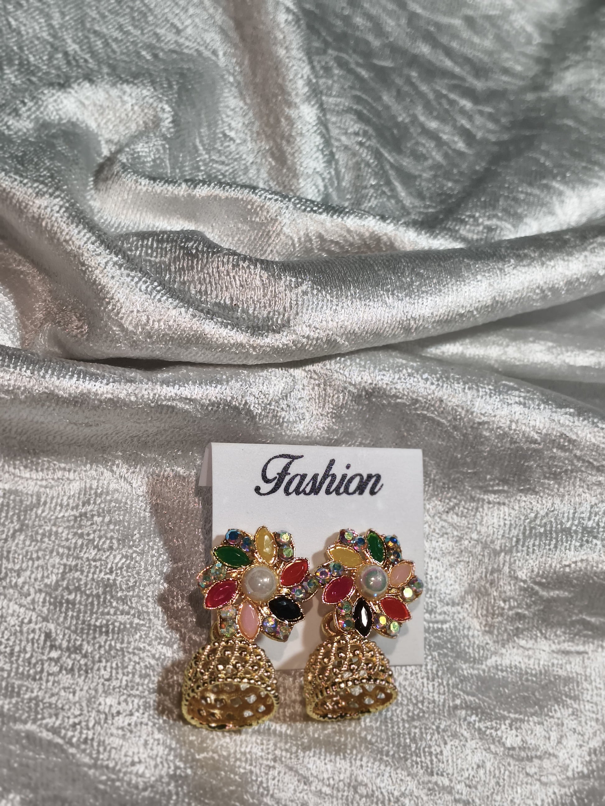 🌸 Multicolor Floral Jhumka Earrings – Traditional Charm with a Twist