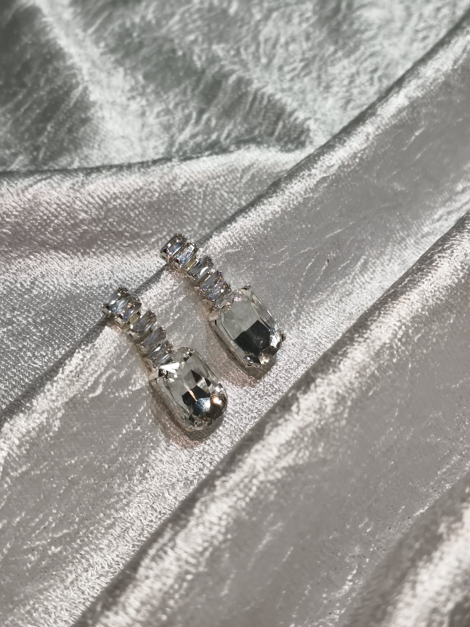 Classic Rectangle Crystal Drop Earrings
