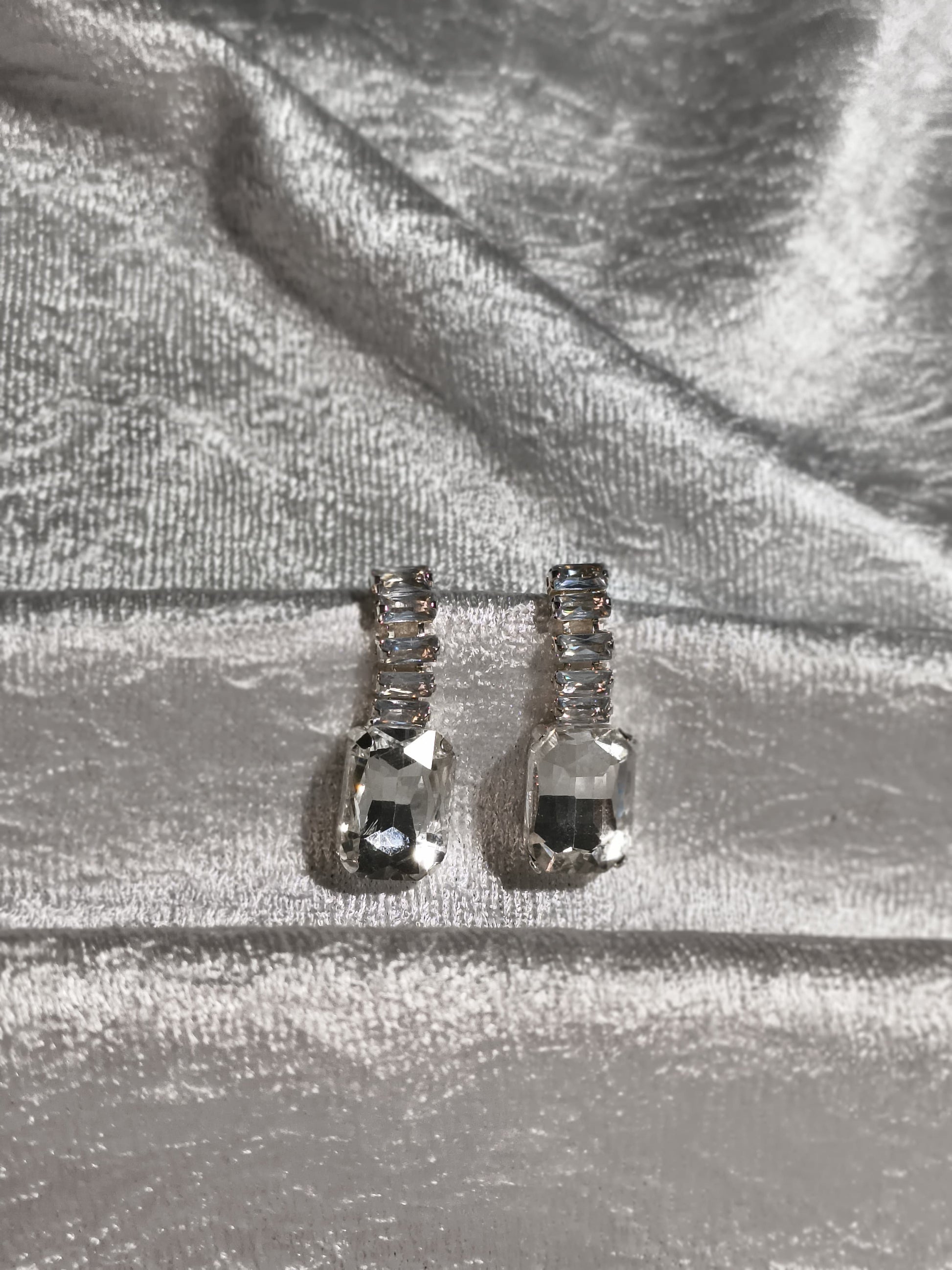 Classic Rectangle Crystal Drop Earrings