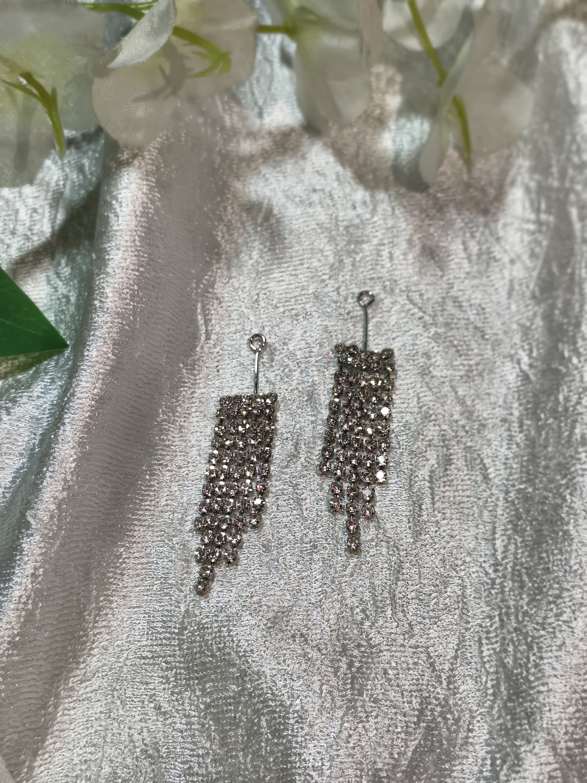 Crystal Pearl Tassel Earrings